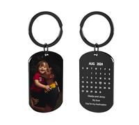 Customaster Portachiavi Personalizzato Con Foto, Portachiavi Personalizzato Double Face, Regali Portachiavi Per Uomini Donne E Famiglie