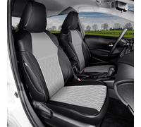 CustomCover Fits Corolla Car Seat Cover Compatiable with Toyota Corolla for Select 2020 2021 2022 Corolla LE Hybrid & 2023-2025 XLE Hybrid,Full Set Black&Grey-Leather