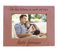 CustomGiftsNow The love between an Uncle and Niece lasts forever Natural Alder Wood Engraved Tabletop/Hanging Photo Picture Frame (5x7-inch