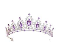 Customizable Bridal Crown - Elegant Hair Accessory for Adult Weddings & Birthdays(Silver half purple)