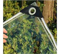Customizable Heavy Duty Clear Tarpaulin 500 G/M² PVC - Impermeabile Tear Resistant Windproof with Eyelets & Rope for Garden Gazebo 4 x 7 m - Outdoor Cover