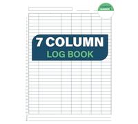 Customizable Log Book 7 Column: Seven Column Notebook | Multipurpose Record Logbook | Columnar Pad | Adaptable Notebook, 8.5" x 11", 120 Pages, Ideal for Desktop or Portable Use.