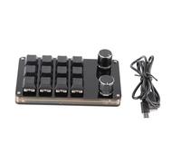 customized macro keyboard with ergonomic design, 6 keys and 1 knob suitable for custom shortcut key settings, mini USB without driver, suitable for laptops and desktop computers (12 Keys with 2 Knobs)