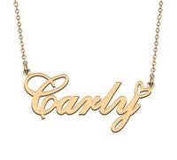 Customized Made Women Name Necklace Gold Personalized Heart Pendant for Her Carly