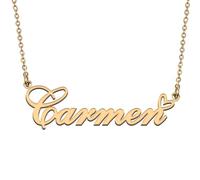Customized Made Women Name Necklace Gold Personalized Heart Pendant for Her Carmen