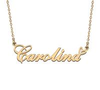Customized Made Women Name Necklace Gold Personalized Heart Pendant for Her Carolina