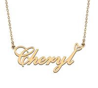 Customized Made Women Name Necklace Gold Personalized Heart Pendant for Her Cheryl