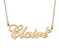 Customized Made Women Name Necklace Gold Personalized Heart Pendant for Her Claire