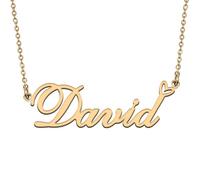 Customized Made Women Name Necklace Gold Personalized Heart Pendant for Her David