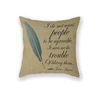 Customized Standard New Arrival Pillowcase Jane Austen Books Austen Book Club Throw Pillow 20 X 20 Square Cotton Linen Pillowcase Cover Cushion