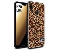 CUSTOMIZZA - Custodia cover nera morbida in tpu compatibile per Huawei P20 LITE leopardato maculato donna marrone leopard brown