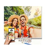 CUSTOMRUNNER Dipingi con I Numeri Partendo Dalla Tua Foto - Kit di Pittura Fai da Te per Adulti, Regalo Su Tela Personalizzato per L'arredamento della Casa e per Natale