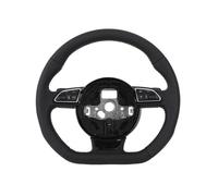 Customs RS Volant Lenkrad Flat Bottom Full Perforated Leather Steering Wheel Compatible For Audi RS RS5 RS3 A3 S5 A6 C6 C8 A8 Q8 A5 B8 S7 S6