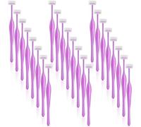 CustomyLife Confezione da 24 rasoi per sopracciglia, in acciaio inox, per la rimozione dei peli del viso, colore viola, per trucco donne e uomini