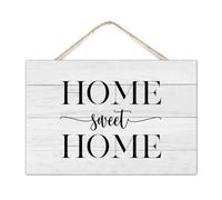 CustonCares Targa in legno con scritta "Home Sweet Home", decorazione rustica, in legno anticato, da appendere, per soggiorno, ufficio, cabina, 30,5 x 20,3 cm