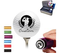 custyoulife Timbro personalizzato per pallina da golf, a lunga durata, per ping pong, badminton, rugby, calcio con bottiglia di inchiostro, facile marcatura, accessori da golf unici regalo per gli