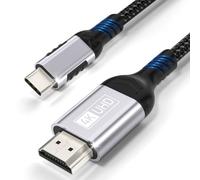Cuszwee Cavo USB C a HDMI 4K 1.8M,Cavo Type C a HDMI UHD Adattatore Thunderbolt 3/4 Compatibile Con i Phone 17 16 Pro Max/15 Pro,MacBook Pro/Air,iMac,iPad Pro/Air,Samsung Galaxy S24/S23 Ultra