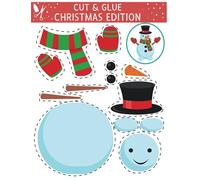 cut and glue Christmas edition: An Amazing Christmas themed Cut & Paste Activity Book for Kids 2+