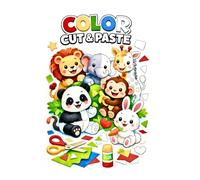 Cut, Color and Paste: Animals: Scissor Skills and Coloring Activity Book for Kids Ages 4-8. Learn Animal Names while Cutting and Pasting.