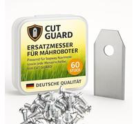 CUT GUARD 60 lame di ricambio per robot tosaerba, 35 x 18 x 0,8 mm, compatibili con Segway Navimow i105E i108E H500E H800E, Husqvarna Automower e Gardena Sileno lame in acciaio inox con viti incluse