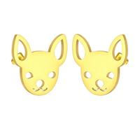 Cut-out Piccolo Chihuahua Dog Orecchino in Acciaio Inox Minimalista Dipinto a Mano Smalto Orecchini per Donne Uomini Pet Chihuahua Cane Gioielli Regalo, Acciaio inossidabile