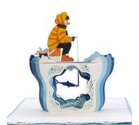 CUT POPUP Ice Fishing Pop Up Birthday Card for Grandpa, Dad, Son, Nephew, Kids, Husband, Men, Him - A Remarkable Card with Artistic Design US8-OC148 IT