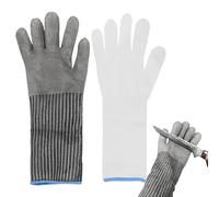 Cut Resistant Gloves - Long Sleeves Stainless Steel Wire | High Performance Level 5 Anti Cut Sleeve - Food Grade Work Cutt Proof Gloves, Safety Work Glooves Anti Cutting Kitchen Protect Tools For Woo