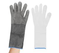Cut Resistant Gloves - Long Sleeves Stainless Steel Wire | High Performance Level 5 Anti Cut Sleeve - Food Grade Work Cutt Proof Gloves, Safety Work Glooves Anti Cutting Kitchen Protect Tools For Woo