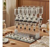 CUTANGELAR Dispenser Manuale per Profumi, Kit Dispenser da Tavolo con 12 Testine di Pompaggio Separate E Flaconi da 200 Ml, Ideale per Il Trasferimento di Profumi in Negozi E Laboratori