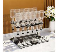 CUTANGELAR Dispenser Manuale per Profumo, Kit Dispenser da Tavolo per Liquidi con Flaconi in Vetro da 200 Ml, Pompa Manuale per Il Trasferimento di Profumi per Negozi, Laboratori, Bar