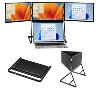 CUTANGELAR Extender per schermo per laptop, triplo monitor da 15,6", 100% sRGB, display IPS FHD 1080P, con Type-C, HDMI e USB-C, angoli di visualizzazione regolabili a 360° Per Mac/Windows/Linux