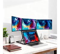 CUTANGELAR Extender Per Schermo Triplo Da 15,6" Per Laptop, Display IPS Full HD 1080p, Trasforma Il Tuo Laptop In Una Postazione Di Lavoro Completa Con Tre Schermi, Compatibile Con Mac/Windows/Linux