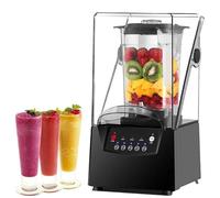 CUTANGELAR Frullatore professionale con cappa a basso rumore - 2200 W, capacità 2 l, lama professionale a 6 lati, attrezzatura professionale per frullati e succhi per cucine di ristoranti/catering