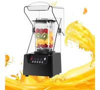 CUTANGELAR Frullatore professionale silenzioso da 2200W con cappa fonoassorbente, capacità 2 l, 17000giri/min, lama in acciaio inossidabile a 6 direzioni, autopulente, adatto per bar/caffetterie/casa