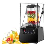 CUTANGELAR Frullatore silenzioso commerciale da 2 litri e 2200 W - Frullatore professionale silenzioso con velocità regolabile e tritaghiaccio istantaneo, adatto per negozi di tè al latte
