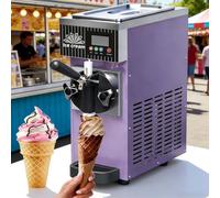 CUTANGELAR Gelatiera Monogusto Per Uso Domestico, Macchina Da Banco Professionale, Pannello LCD Per Un Facile Monitoraggio De-ll'erogazione, Eroga 4-5 Kg/h Per Bar E Snack Bar.(Purple)