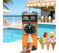 CUTANGELAR Gelatiera Monogusto Per Uso Domestico, Macchina Da Banco Professionale, Pannello LCD Per Un Facile Monitoraggio De-ll'erogazione, Eroga 4-5 Kg/h Per Bar E Snack Bar.(Orange)