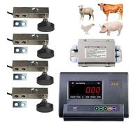 CUTANGELAR Kit bilancia per bestiame, bilancia elettronica per pallet per animali da 5000 kg, piattaforma con celle di carico,indicatore di pesatura per animali, bovini, capre, suini