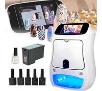 CUTANGELAR Kit Macchina Automatica Smart per Stampante Unghie 3D, Stampante Unghie con Display Touch 5 Pollici, 2400DPI Alta Risoluzione per Uso Domestico e Salon(Nailartmachine)