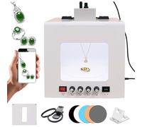 CUTANGELAR Kit Professionale Per Fotografia Di Gioielli Con Piatto Girevole Regolabile A 360° - Set Da Studio Fotografico Di Alta Qualità Per Immagini Straordinarie Di Pietre Preziose E Gioiell(TB30)