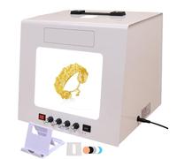 CUTANGELAR Kit Professionale Per Fotografia Di Gioielli Supporta Il Montaggio A Sospensione O In Appoggio Con 4 Luci Di Riempimento | Luminosità Regolabile, Mini Softbox Da Studio Fotografico(TB30)
