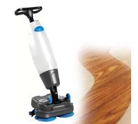 CUTANGELAR Lavapavimenti Elettrico, Macchina Lavapavimenti a Spinta Manuale, Funzione Tripla Lavaggio Risciacquo Asciugatura, Corpo Rotante 360°, Velocità 0-350 RPM, per Fabbriche(White)