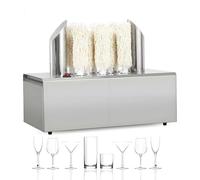 CUTANGELAR Lucidatrice Elettrica Professionale Per Bicchieri Da Vino, Macchina Per La Lucidatura Di Bicchieri Da Vino Per Cantine Con Panno Lucidante E Sistema Di Asciugatura Ad Aria Calda(8Head)
