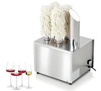 CUTANGELAR Lucidatrice Elettrica Professionale Per Bicchieri Da Vino, Macchina Per La Lucidatura Di Bicchieri Da Vino Per Cantine Con Panno Lucidante E Sistema Di Asciugatura Ad Aria Calda(5Head)