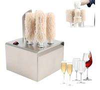 CUTANGELAR Lucidatrice Per Bicchieri Da Vino, Lucidatrice Professionale, Asciugatrice Ad Aria Calda Da Vino Con Pulizia A 360°, Adatta Per 330/660 Bicchieri/ora, Per Bar, Ristoranti E Hotel(5Head)