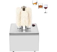 CUTANGELAR Lucidatrice Per Bicchieri Da Vino, Lucidatrice Professionale, Asciugatrice Ad Aria Calda Da Vino Con Pulizia A 360°, Adatta Per 330/660 Bicchieri/ora, Per Bar, Ristoranti E Hotel(3Head)