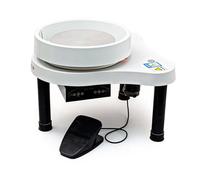 CUTANGELAR Macchina Elettrica per Ceramica da 200 W con Vasca Rimovibile, Include Uno Schermo LCD per Il Monitoraggio della velocità in Tempo Reale, Rendendo Questo Tornio Adatto alla Ceramica(White)