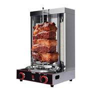 CUTANGELAR Macchina Kebab Rotante 360°, Griglia Shawarma Verticale Con 2 Bruciatori, Grill Girarrosto Acciaio Inox, Spiedini Senza Fumo Per Cucina, Feste, Eventi, Ricevimenti.(Gas 2800P)