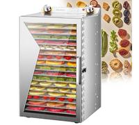 CUTANGELAR Macchina Per Essiccare Verdura,Disidratatore Facile Da Usare, 800W Acciaio Inossidabile, Controllo A Manopola, Grande Capacità, Per Carne, Frutta E Verdure.(18Layers/800W)