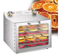 CUTANGELAR Macchina per Essiccare Verdura,Disidratatore Facile da Usare, 800W Acciaio Inossidabile, Controllo a Manopola, Grande Capacità, per Carne, Frutta e Verdure.(8Layers/400W)